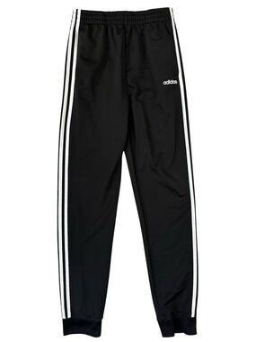 Adidas Black 3 Stripe Joggers Track Pants Boys Youth XL 18/20 Tapered